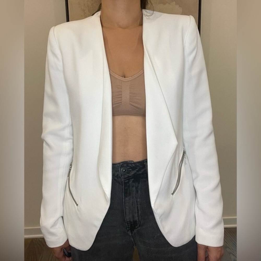 Trouve White Blazer Modern Tailored Suit Jacket
